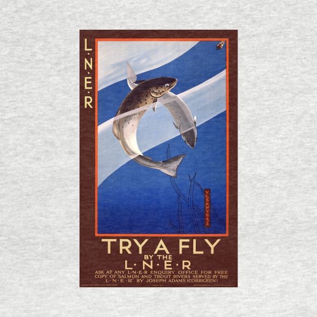 Try a fly by the L.N.E.R. UK Vintage Poster by vintagetreasure